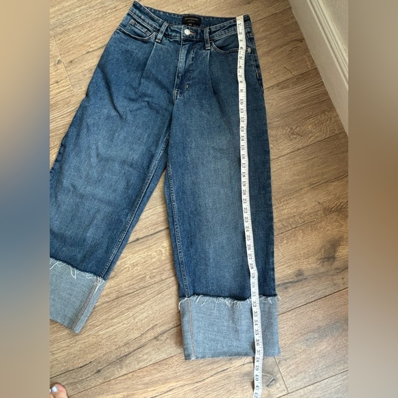 Banana Republic Wide Leg Crop Dark Blue Flare Jeans Size 27 / 4 Women’s - Picture 9 of 12